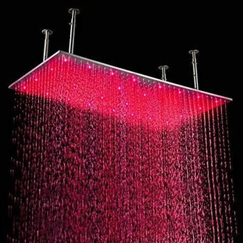 20"x40" LED Stainless Steel Rectangle Rainfall Shower Head Ceiling Mount, Polished Chrome Finish
20"x40" LED Stainless Steel Rectangle Rainfall Shower Head Ceiling Mount, Polished Chrome Finish
