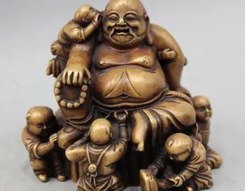 zm 5" Chinese Buddhism Bronze Happy Laugh Maitreya Five Tong Zi Chiropter Statue
zm 5" Chinese Buddhism Bronze Happy Laugh Maitreya Five Tong Zi Chiropter Statue