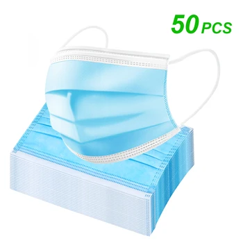 50pcs Disposable Face Mask with Elastic Earloop 3-ply Soft Breathable Protective Filter Sanitary Non-woven Safety Mouth Mask
50pcs Disposable Face Mask with Elastic Earloop 3-ply Soft Breathable Protective Filter Sanitary Non-woven Safety Mouth Mask