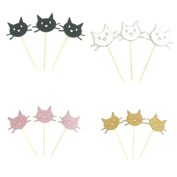 12PCS Sliver Gold Pink Black Cat Cupcake Toppers Pick Wedding Children Birthday Party Decoration Cute Animal Cat Cake Topper
12PCS Sliver Gold Pink Black Cat Cupcake Toppers Pick Wedding Children Birthday Party Decoration Cute Animal Cat Cake Topper