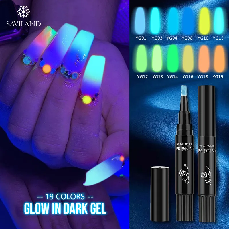 SAVILAND Glow In The Dark Luminous Nail Gel Polish Pen Hybrid Soak Off UV LED Lamp Semi Permanent Shimmer Nail Varnish
SAVILAND Glow In The Dark Luminous Nail Gel Polish Pen Hybrid Soak Off UV LED Lamp Semi Permanent Shimmer Nail Varnish