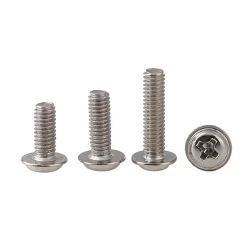 Nickel-plated cross round head with pad screw. With medium screw, computer screw with built-in pad M2 m2.5m3 M4 500pcs
Nickel-plated cross round head with pad screw. With medium screw, computer screw with built-in pad M2 m2.5m3 M4 500pcs