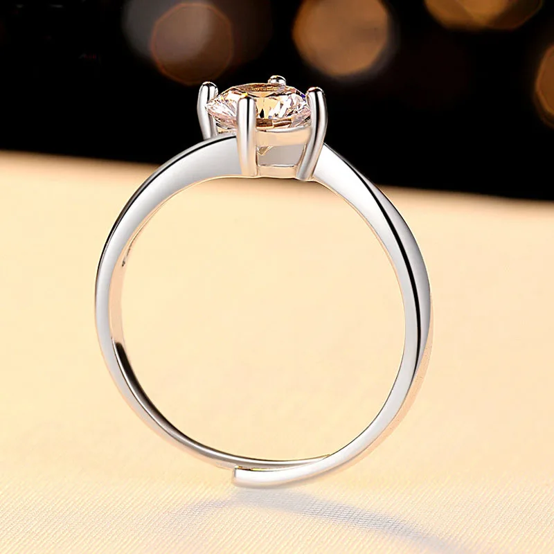Фото 1ct S925 Женское Обручальное кольцо из твердого серебра 925 пробы Ювелирное с