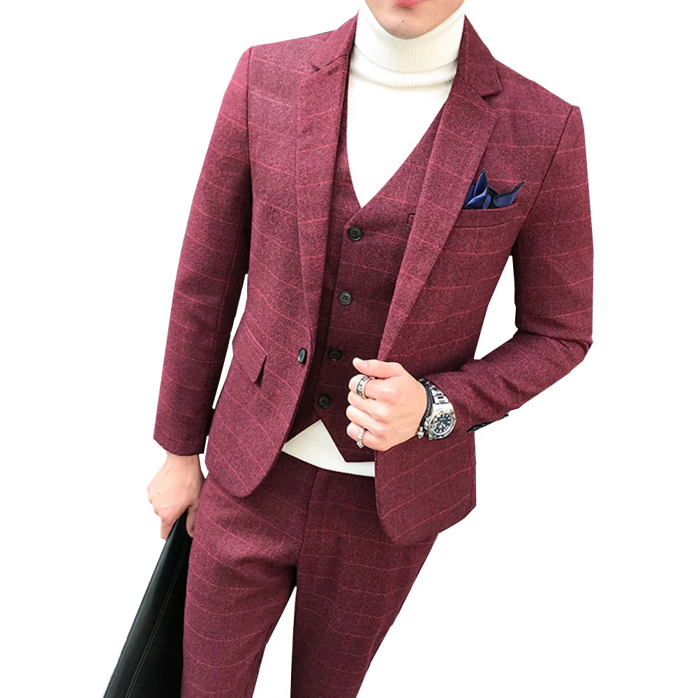 Men Plaid Suits 3 Piece Suits One Button Blazer Jacket Coat Pant Vest M-5XL Slim Fit Dress Casual Business Wedding Party
Men Plaid Suits 3 Piece Suits One Button Blazer Jacket Coat Pant Vest M-5XL Slim Fit Dress Casual Business Wedding Party