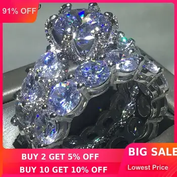 choucong Vintage Promise Finger Ring set 925 Sterling Silver Round cut AAAAA cz Engagement Wedding Band Rings For Women Jewelry
choucong Vintage Promise Finger Ring set 925 Sterling Silver Round cut AAAAA cz Engagement Wedding Band Rings For Women Jewelry