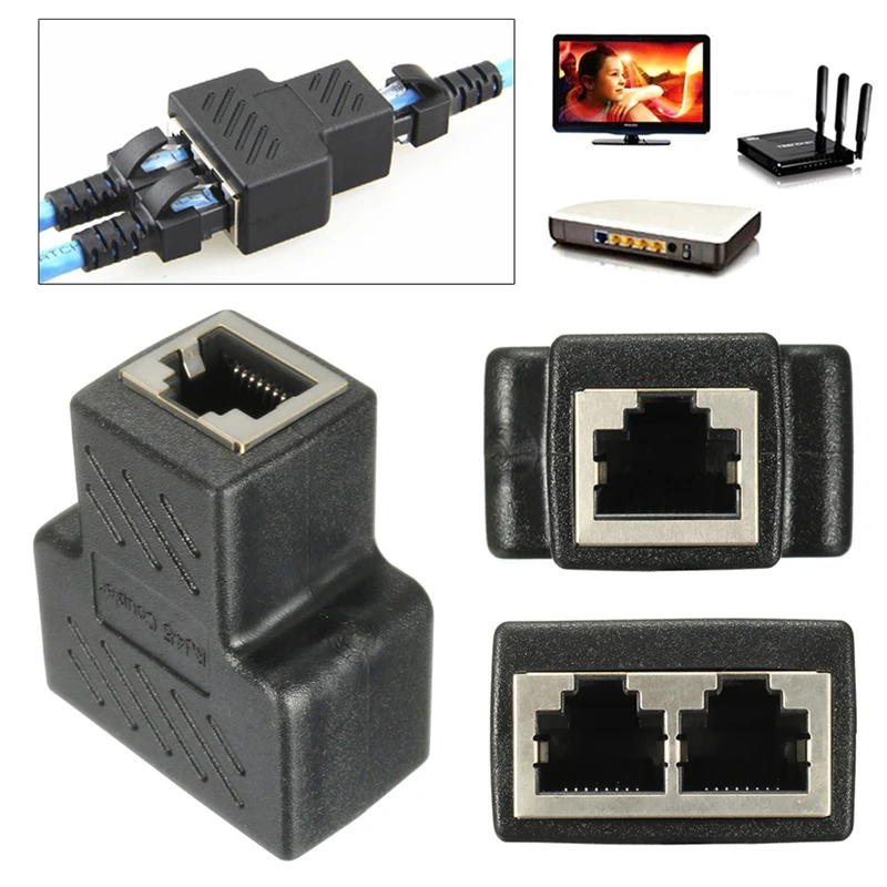 RJ45 Splitter Adapter Connector 1 to 2 Female Ports for CAT 5/CAT 6/CAT 7 LAN Ethernet Cables Socket Splitter Hub PC Laptop Mac
RJ45 Splitter Adapter Connector 1 to 2 Female Ports for CAT 5/CAT 6/CAT 7 LAN Ethernet Cables Socket Splitter Hub PC Laptop Mac