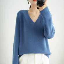 FOR High-End Autumn Winter 100% Cashmere Sweater V- Neck Women's Female Loose Large Size Knitted Girl Clothes Tops Standard
FOR High-End Autumn Winter 100% Cashmere Sweater V- Neck Women's Female Loose Large Size Knitted Girl Clothes Tops Standard