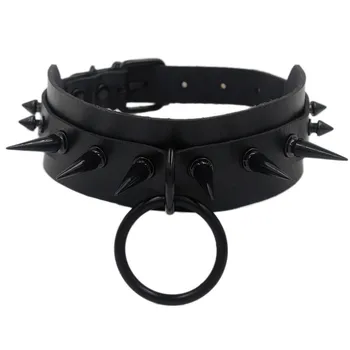 

Gothic Jewelry Punk Spike goth Choker Necklaces Women Collar Studded Rivet Black Pu Leather Men Necklace Chocker Halloween Gifts