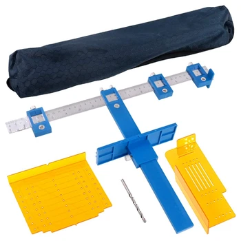 Cabinet Hardware Jig Kit, Including Adjustable Punch Locator Tool and with Precision Allignment Template and Drill for Mounting
Cabinet Hardware Jig Kit, Including Adjustable Punch Locator Tool and with Precision Allignment Template and Drill for Mounting