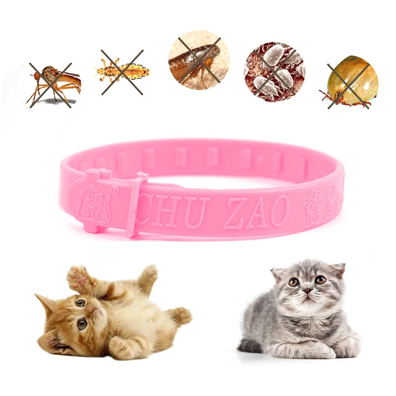Flea Collar 1 Pcs Cute Style For Cat Size Adjustable Effective Removal Of Fleas Lice Mites Mosquitoes Color Pink Drop Shipping