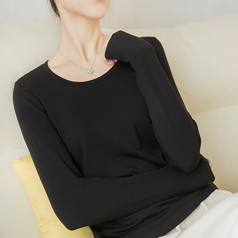 Spring Autumn 2020 T-Shirt Woman Long Sleeves Warm Simple Fashion Sexy Tight Fitting Tops Crew Neck Solid Color Clothing Y2k
Spring Autumn 2020 T-Shirt Woman Long Sleeves Warm Simple Fashion Sexy Tight Fitting Tops Crew Neck Solid Color Clothing Y2k