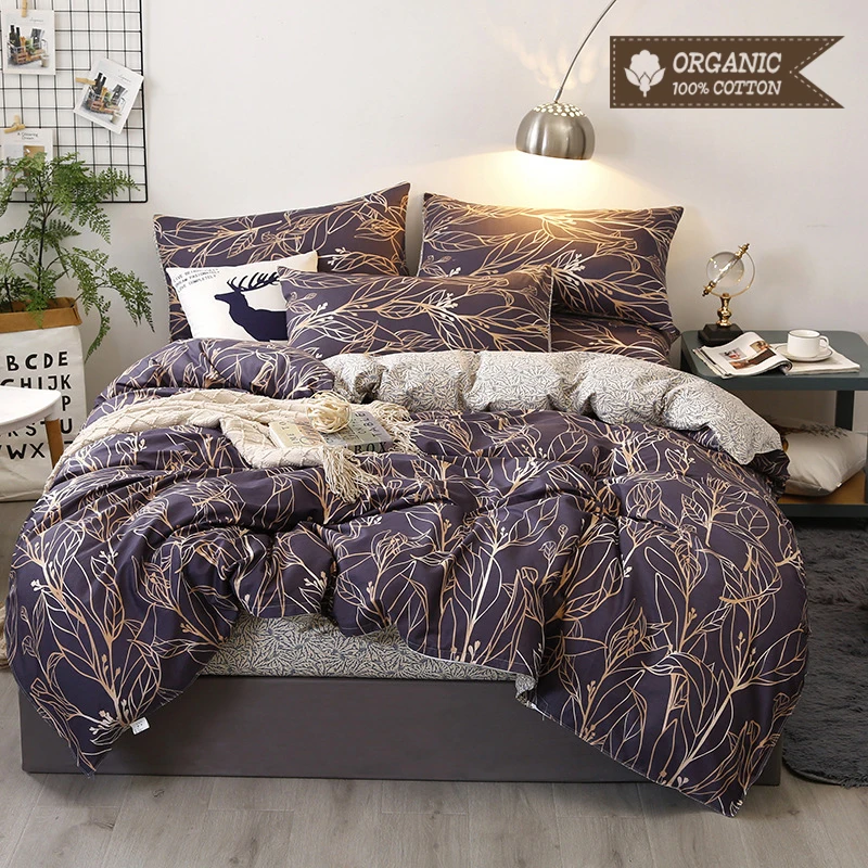 100% Cotton Bed Linen Set 40S 133*72 High Density Leaves and Stripes Style Bed Sheet Duvet Cover Pillowcases 3-4pcs Bedding Set
100% Cotton Bed Linen Set 40S 133*72 High Density Leaves and Stripes Style Bed Sheet Duvet Cover Pillowcases 3-4pcs Bedding Set