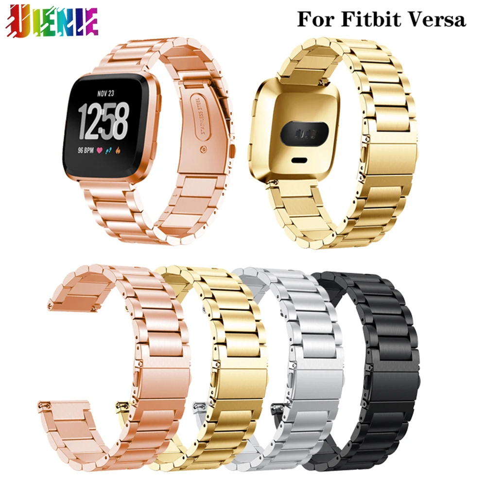 

New Stainless Steel Strap For Fitbit Versa Watch Metal Wristband Loop Clasp For Fitbit Versa 2 3 Sense Versa Lite Bracelet Band