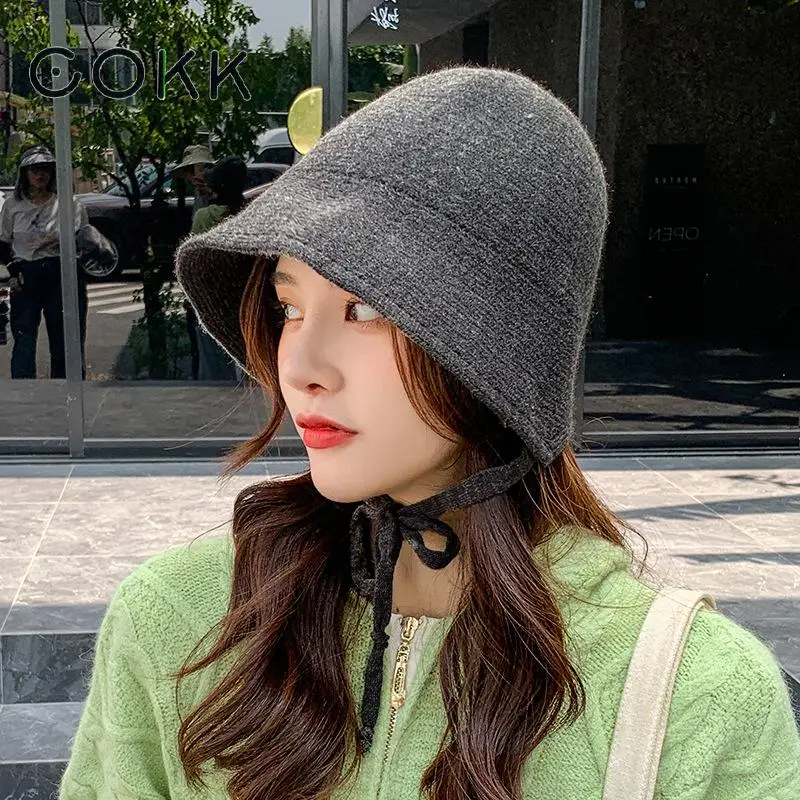 COKK Bucket Hat Women Autumn Winter Knitted Fisherman Hat For Women Korean Solid Color With Rope Bob Cap Chapeau Gorros New
COKK Bucket Hat Women Autumn Winter Knitted Fisherman Hat For Women Korean Solid Color With Rope Bob Cap Chapeau Gorros New