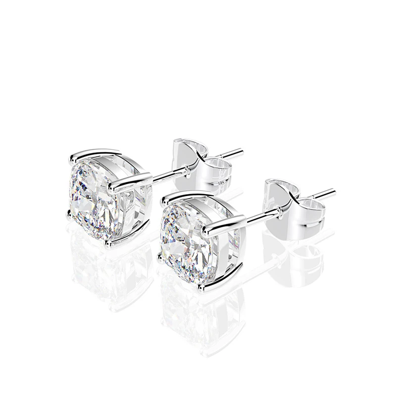 925 sterling silver Exquisite 6*6MM Sparkling AAAAA+ Zircon stud earrings for women Top quality Ladies Wedding party jewelry