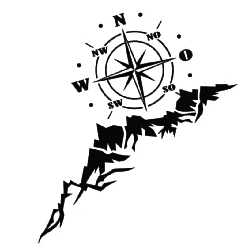 For Car-styling Decoration 1pc 56x30CM Car Landscape Compass Vinyl Sticker Decal Off Road SUV for Jeep Mayitr