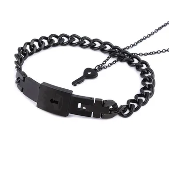 Titanium Steel Heart Lock Bracelet Bangles Key Pendant Necklace Lovers Couple Jewelry Sets Fashion Gift 
Titanium Steel Heart Lock Bracelet Bangles Key Pendant Necklace Lovers Couple Jewelry Sets Fashion Gift
