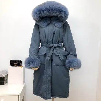 New Winter Big Natural Fox Fur Collar Down Coat Woman with Long Hood Parkas Warm Snow Outwear Woman with Belt Jacket
New Winter Big Natural Fox Fur Collar Down Coat Woman with Long Hood Parkas Warm Snow Outwear Woman with Belt Jacket