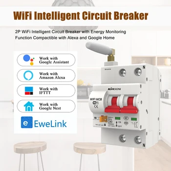 Mini WiFi Intelligent 2P Circuit Breaker Professional Energy Monitoring Meter Function Compactible with Alexa and Google Home
Mini WiFi Intelligent 2P Circuit Breaker Professional Energy Monitoring Meter Function Compactible with Alexa and Google Home