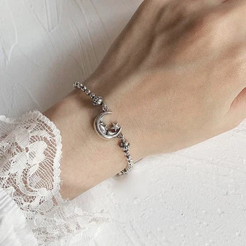Popular Simple Girlfriend Bracelets Moon Star Romantic Bracelet Thai Silver Color Women Female Birthday Gift S-B423
Popular Simple Girlfriend Bracelets Moon Star Romantic Bracelet Thai Silver Color Women Female Birthday Gift S-B423