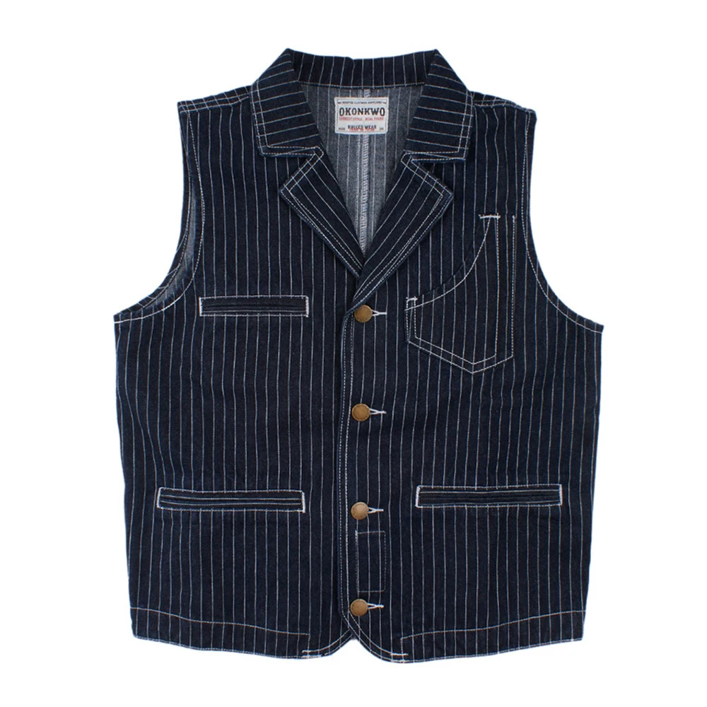Men Winter Fall Chic Striped Denim Vest Casual Suit Collar Multi Pocket Patchwork Safari Style Waistcoats Classical Vintage Tops
Men Winter Fall Chic Striped Denim Vest Casual Suit Collar Multi Pocket Patchwork Safari Style Waistcoats Classical Vintage Tops