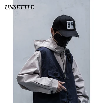 UNSETTLE 2020SS Men/Women Harajuku Ninja Tactics Vest jacket Fake two suit Hooded Coats Hip Hop Cargo Streetwear Male tops 
UNSETTLE 2020SS Men/Women Harajuku Ninja Tactics Vest jacket Fake two suit Hooded Coats Hip Hop Cargo Streetwear Male tops
