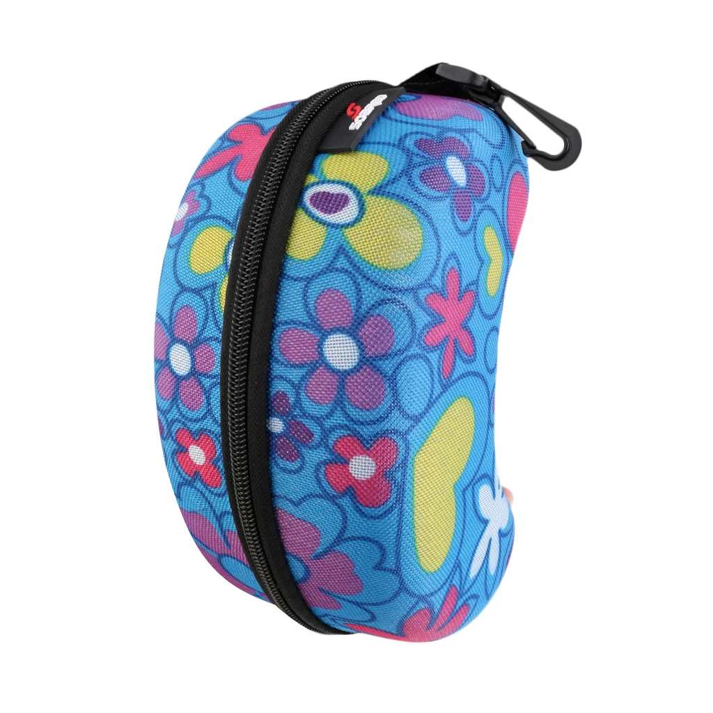 Blue & Flower Large Capacity Zipper Hard Protective Carrying Case Holder for Sports Ski Snowboard Goggles Blue & Flower Large Capacity Zipper Hard Protective Carrying Case Holder for Sports Ski Snowboard Goggles
