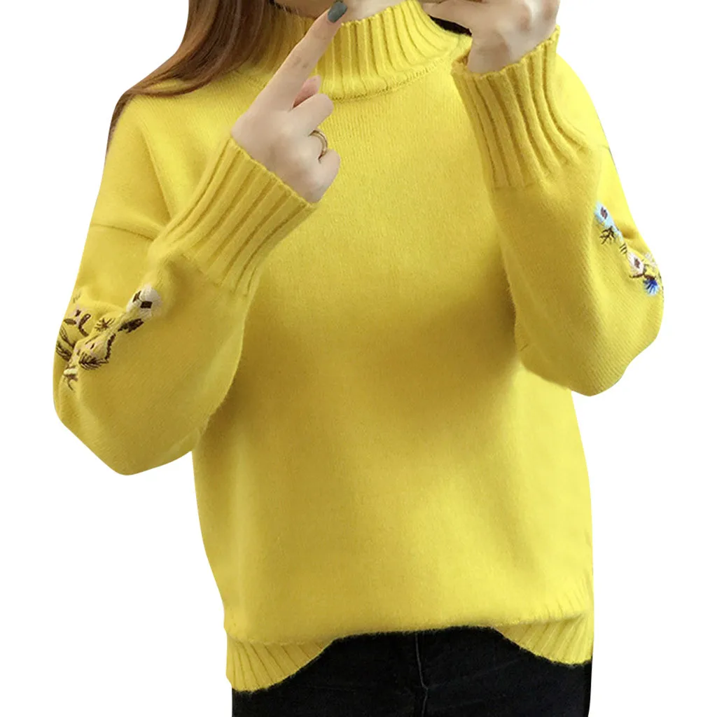 2020 Summer Thick Warm Beautiful Embroidery Turtleneck Sweater Women Long Sleeve Knit Pullover Sweater Female Pull Femme #LR4
2020 Summer Thick Warm Beautiful Embroidery Turtleneck Sweater Women Long Sleeve Knit Pullover Sweater Female Pull Femme #LR4