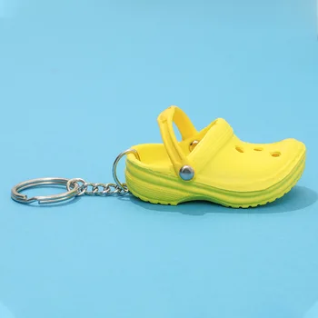 3D 미니 EVA 해변 구멍 작은 악어 신발 키체인 가방 액세서리 장식 열쇠 고리, 자동차 핸드백 키체인 참, 7.5cm, 1 개