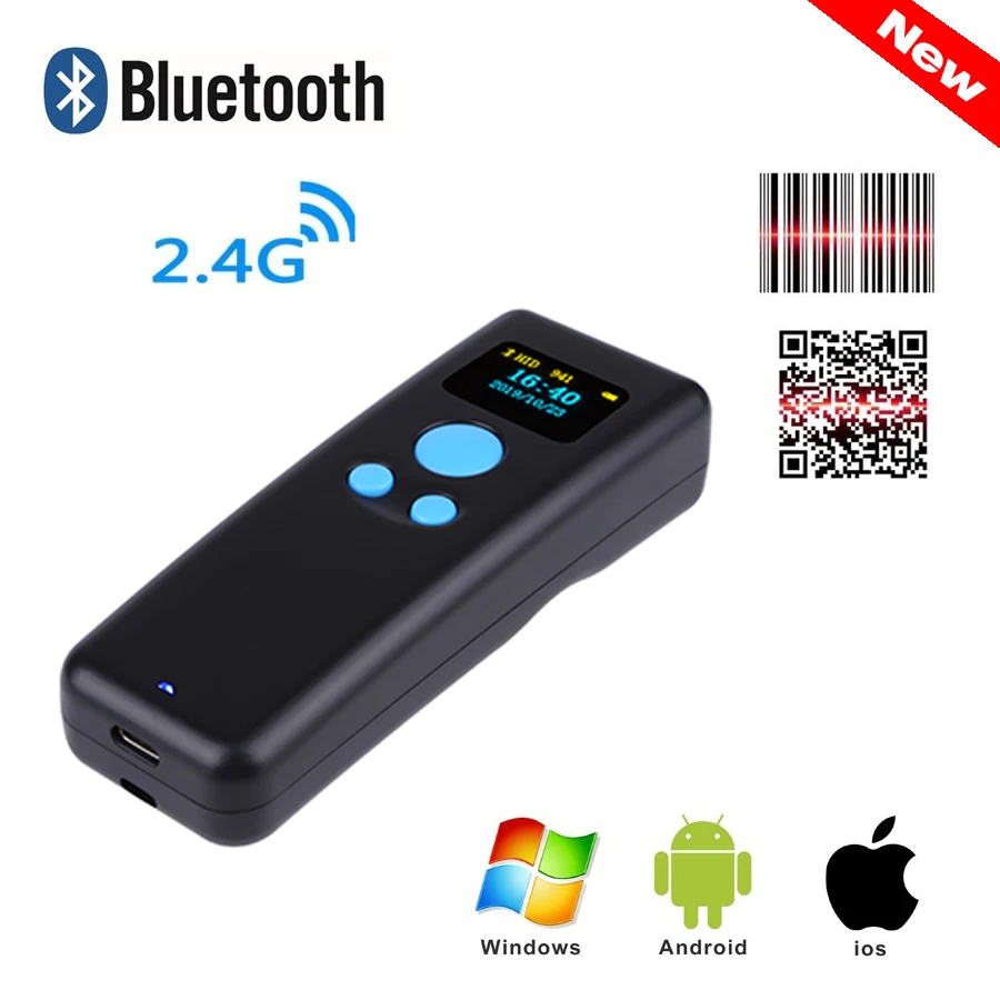 Portable barcode qr 1d 2d code scanner laser bluetooth mini scanner portatil bar code reader pocket wireless scaner android iSO
Portable barcode qr 1d 2d code scanner laser bluetooth mini scanner portatil bar code reader pocket wireless scaner android iSO