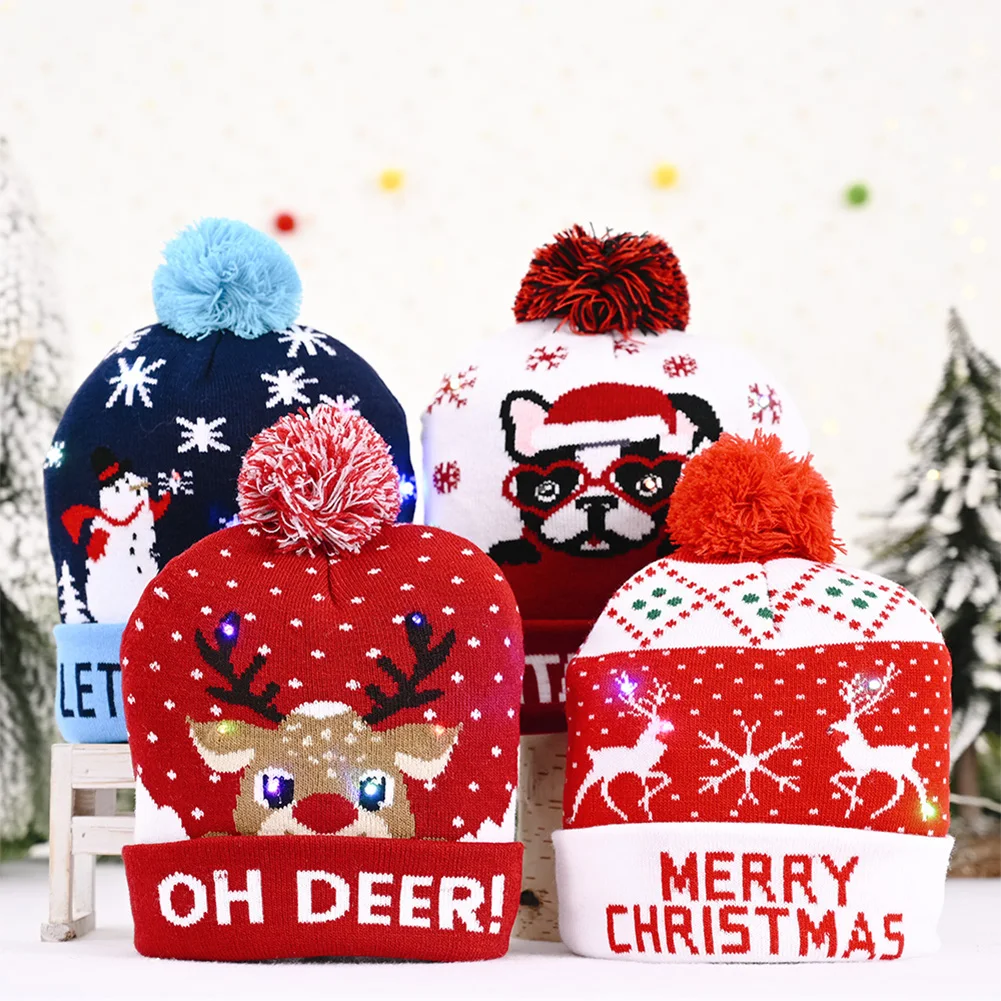 Colorful LED Light Christmas Hat Snowman Cartoon Pattern Luminous Knitted Cap Beanie for Children Adult Xmas Festival Party New
Colorful LED Light Christmas Hat Snowman Cartoon Pattern Luminous Knitted Cap Beanie for Children Adult Xmas Festival Party New