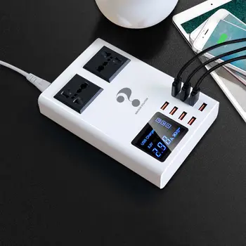 EU Plug 10A Multiport Digital Display Socket Dual AC Fast Charging Universal USB Charger Station Adapter HUB For iPhone Huawei
EU Plug 10A Multiport Digital Display Socket Dual AC Fast Charging Universal USB Charger Station Adapter HUB For iPhone Huawei