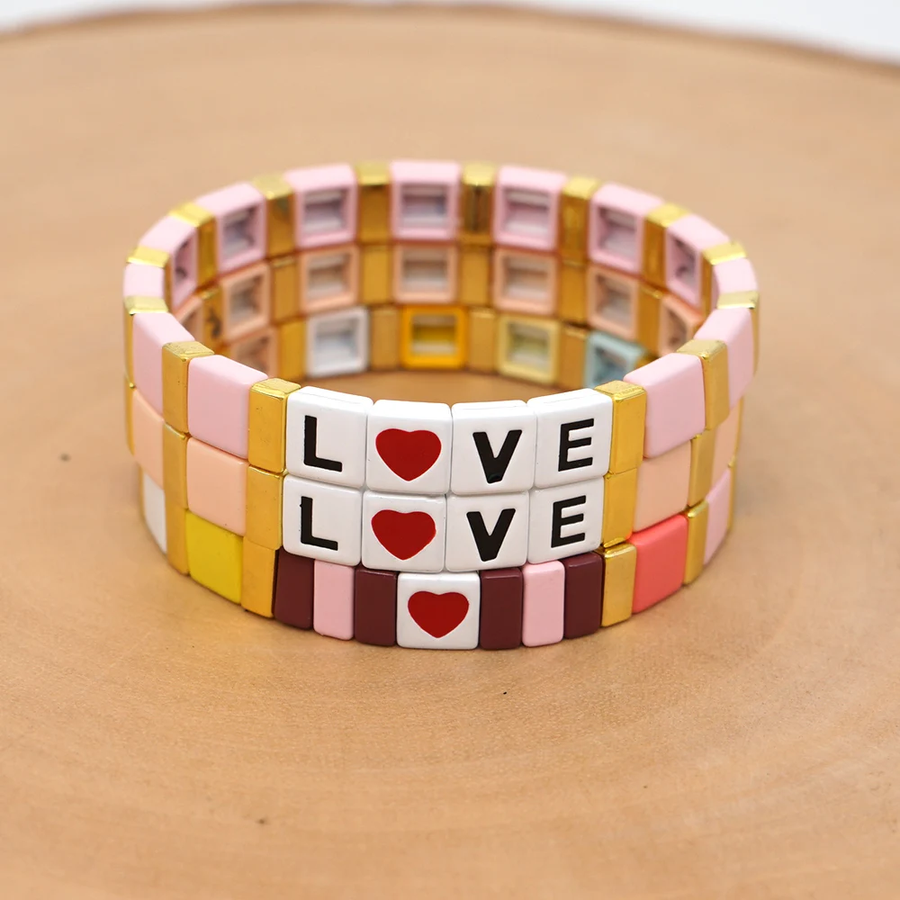 Shinus Stretch Heart Bracelet Women Love Letter Bracelets Stackable Ename Tile Pulsera Mujer Moda 2019 Bohemian Summer Jewelry
Shinus Stretch Heart Bracelet Women Love Letter Bracelets Stackable Ename Tile Pulsera Mujer Moda 2019 Bohemian Summer Jewelry