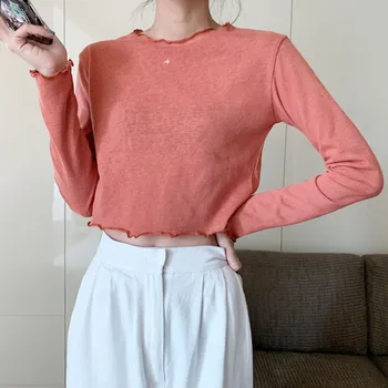 Casual All-match Sweater Women Solid Color Sweaters Round Neck Pullover Long Sleeve Loose Leaky Navel Tops
Casual All-match Sweater Women Solid Color Sweaters Round Neck Pullover Long Sleeve Loose Leaky Navel Tops