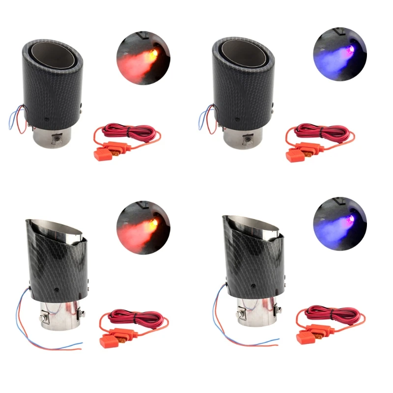 Universal Car LED Exhaust Pipe Modified Red/Blue Light Flaming Straight Single Outlet Tail Throat Modification Auto Part
Universal Car LED Exhaust Pipe Modified Red/Blue Light Flaming Straight Single Outlet Tail Throat Modification Auto Part