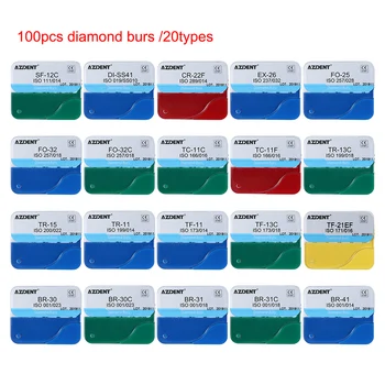 AZDENT 20 boxes/100pcs Dental Diamond Burs for High Speed Handpiece Medium FG 1.6MM 20 Fixed Types Dentist Dental Lab Tools
AZDENT 20 boxes/100pcs Dental Diamond Burs for High Speed Handpiece Medium FG 1.6MM 20 Fixed Types Dentist Dental Lab Tools