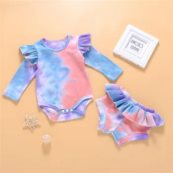 Newborn Baby Girls 2-piece Outfit Set Short Sleeve Tie-dye Print Bodysuits Shorts Set Children Autumn Fall Clothing 
Newborn Baby Girls 2-piece Outfit Set Short Sleeve Tie-dye Print Bodysuits Shorts Set Children Autumn Fall Clothing