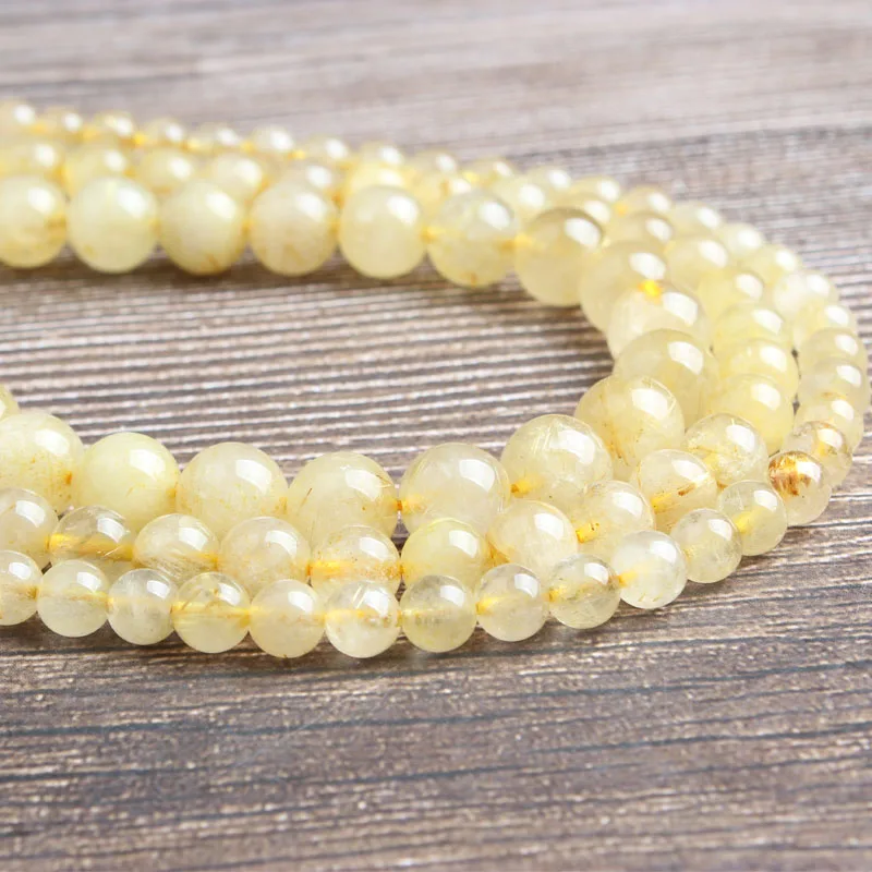 LingXiang fashion Jewelry 6/8/10mm Golden hair crystal stone Loose beads DIY men and women bracelet Necklace Accesso
LingXiang fashion Jewelry 6/8/10mm Golden hair crystal stone Loose beads DIY men and women bracelet Necklace Accesso