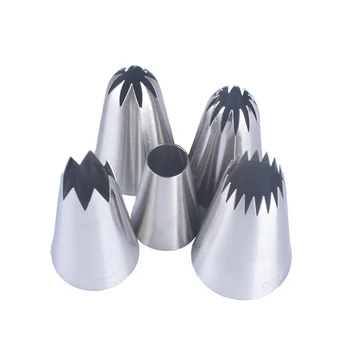 5PCS Cream Icing Piping Nozzles Large Cake Cream Decoration Tips Set Pastry Tools Stainless Steel Cupcake Head Dessert Decorator 
5PCS Cream Icing Piping Nozzles Large Cake Cream Decoration Tips Set Pastry Tools Stainless Steel Cupcake Head Dessert Decorator
