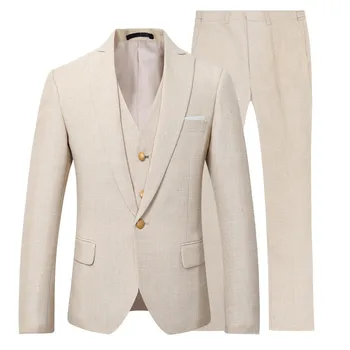 Beige Ivory Men Suit Casual Linen Beach Suit Wedding Groom Stylish Prom Dress Men Party Wear 3 Pieces(jacket+vest+pants)
Beige Ivory Men Suit Casual Linen Beach Suit Wedding Groom Stylish Prom Dress Men Party Wear 3 Pieces(jacket+vest+pants)
