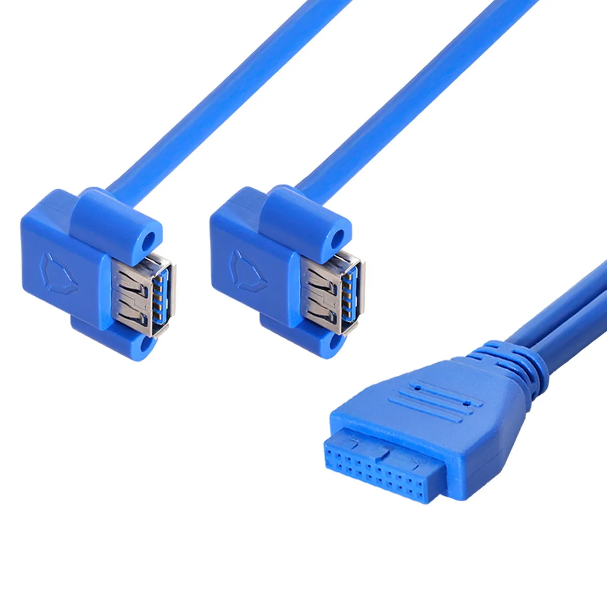 Xiwai USB 3.0 Type A Up Angled Dual Female to20 Pin 19 Pin Motherboard Box Header Slot Panel Mount Cable 50cm
Xiwai USB 3.0 Type A Up Angled Dual Female to20 Pin 19 Pin Motherboard Box Header Slot Panel Mount Cable 50cm