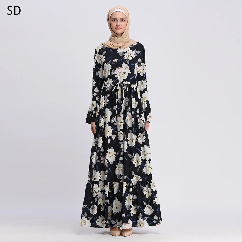Floral Printed Muslim Abayas Flare Sleeve Robe Musulmane Dubai Abaya Muslim Robe Worship Service Aba
Floral Printed Muslim Abayas Flare Sleeve Robe Musulmane Dubai Abaya Muslim Robe Worship Service Aba