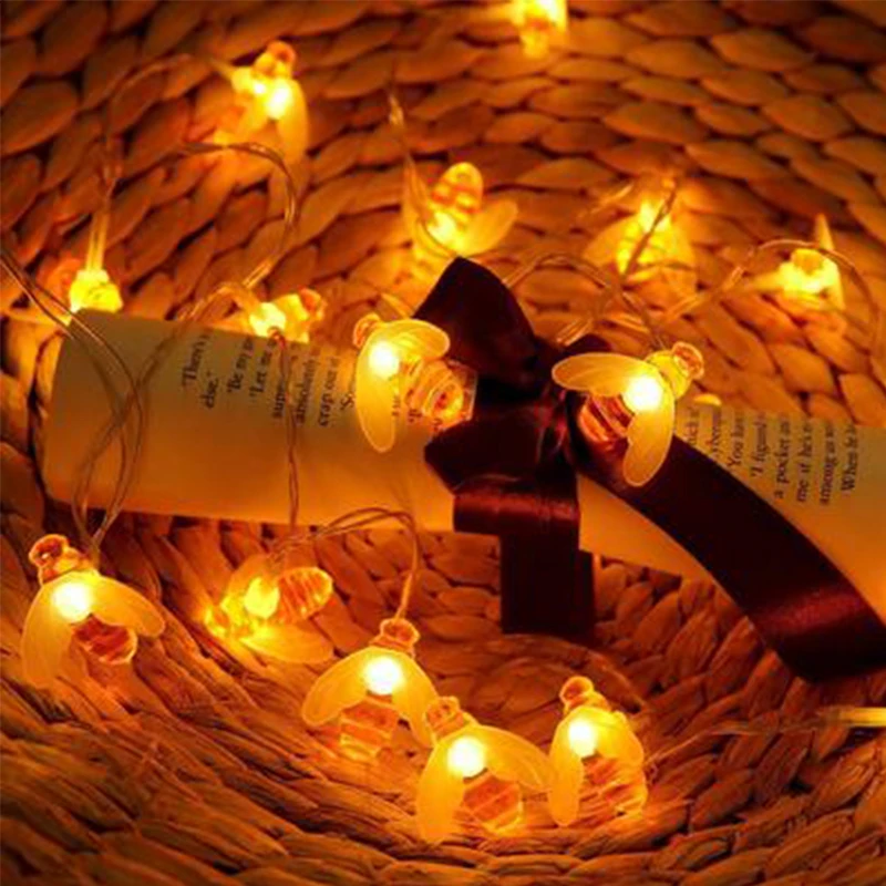 10LED 1.5m Bee Shaped LED String Lights Fairy Light Battery Operated Christmas Garlands Lamp Holiday Party Garden LED Decoration
10LED 1.5m Bee Shaped LED String Lights Fairy Light Battery Operated Christmas Garlands Lamp Holiday Party Garden LED Decoration