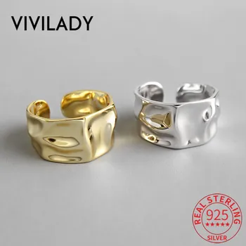 VIVILADY 925 Sterling Silver Opened Irregular Wide Women Charm Rings Normcore Punk Gold Silver Trendy Party Jewelry Bijoux 
VIVILADY 925 Sterling Silver Opened Irregular Wide Women Charm Rings Normcore Punk Gold Silver Trendy Party Jewelry Bijoux