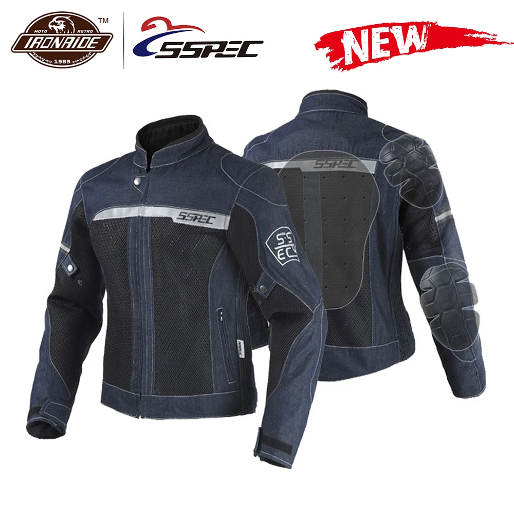 SSPEC Motorcycle Jacket Men Denim Jacket Moto Jacket Mesh Motocross off-road Motorbiker Racing Riding Jackets Moto Protection
SSPEC Motorcycle Jacket Men Denim Jacket Moto Jacket Mesh Motocross off-road Motorbiker Racing Riding Jackets Moto Protection