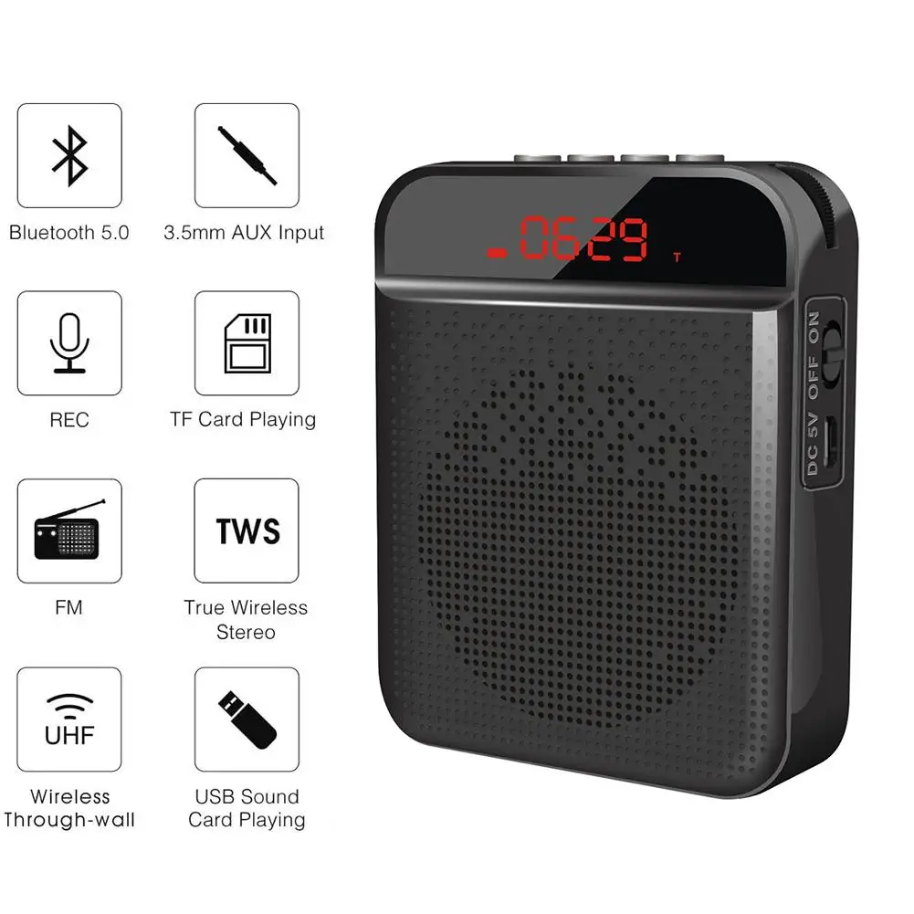 Bluetooth Megaphone Voice Amplifier Speaker Portable Multi-function Loudspeaker with Microphone for Teachers and Tourist Guide
Bluetooth Megaphone Voice Amplifier Speaker Portable Multi-function Loudspeaker with Microphone for Teachers and Tourist Guide