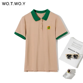 WOTWOY 2020 Spring Short Sleeve Embroidered Polo Shirt Woman Summer Plus Size Casual Turn-down Collar Tops Female Button Camisa
WOTWOY 2020 Spring Short Sleeve Embroidered Polo Shirt Woman Summer Plus Size Casual Turn-down Collar Tops Female Button Camisa