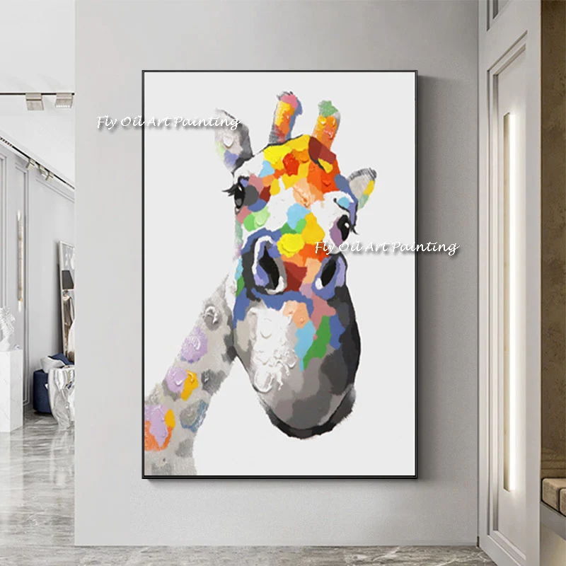 100% Hand Painted giraffe colorful Oil Painting Hand Made Abstract Grey Classic Retro Animal Modern Wall Art Home Decoration
100% Hand Painted giraffe colorful Oil Painting Hand Made Abstract Grey Classic Retro Animal Modern Wall Art Home Decoration