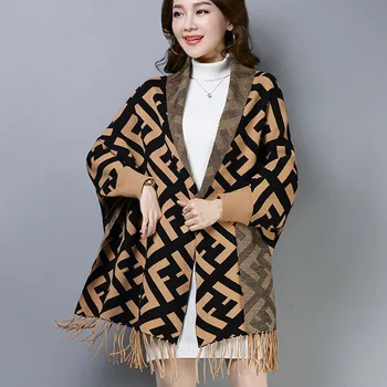 Pure Cotton Lapel Fashion Lattice Geometric Personality Knitted Cardigan Sweater Temperament Tassels Cape Jacket Versatile Women
Pure Cotton Lapel Fashion Lattice Geometric Personality Knitted Cardigan Sweater Temperament Tassels Cape Jacket Versatile Women