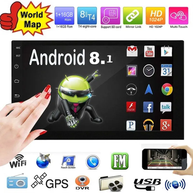 Global Version 7 Inch Auto Player Android 8.1 Quad Core 1GB+16GB ROM HD Touch Screen Bluetooth GPS Navigation Wifi With Camera
Global Version 7 Inch Auto Player Android 8.1 Quad Core 1GB+16GB ROM HD Touch Screen Bluetooth GPS Navigation Wifi With Camera